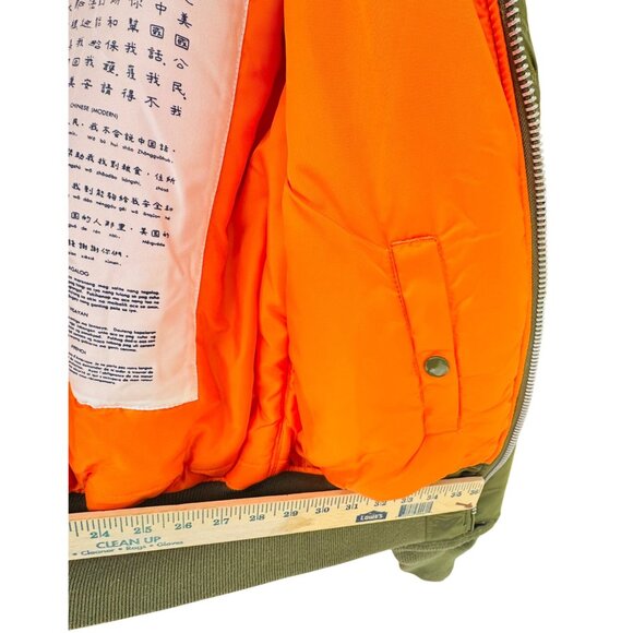 Alpha Industries Ma-1 Bomber Jacket Olive Green Reversible Lined Unisex XS Nylon - Picture 4 of 16